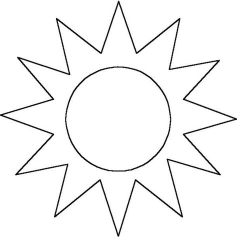 Sun Outline, Sun Template, Sun Coloring Pages, Pictures Of The Sun, Moon Coloring Pages, Sun Drawing, Fish Template, Happy Sun, Colorful Fish