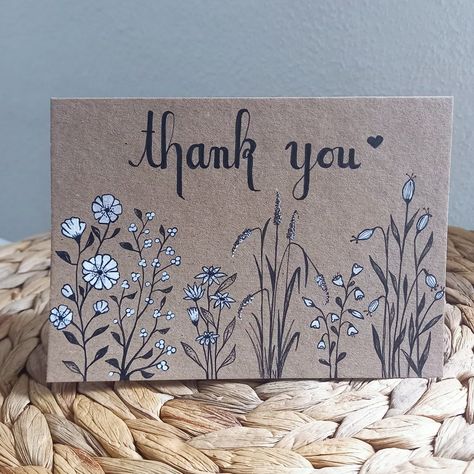 Thank You Gifts Diy, Thank You Handmade Cards, Thank You Diy Cards, Thank You Doodle, Thank You Card Handmade, Handmade Thank You Cards Ideas, Thank You Cards Handmade, Thank U Card Ideas, Diy Thank You Cards Handmade