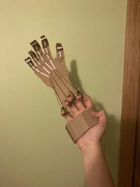 A DIY Cardboard Robot Hand : 11 Steps - Instructables How To Make A Robotic Hand, Robot Hand Stem Activity, Robotic Hand Project, Diy Robotic Hand, Robot Hand Craft, Robot Hand Diy, Arts And Crafts With Hot Glue, Carbord Craft Ideas, Things To Make Out Of Cardboard