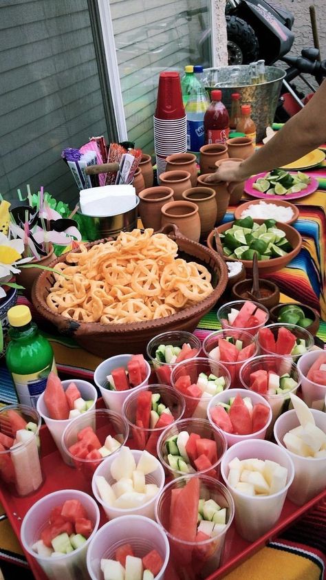 Mexican Birthday Dinner, Mexican Grad Party Ideas, Pozole Party Set Up, Dessert Table Ideas Mexican, Mexican Birthday Food Ideas, Loteria Night Ideas, 50th Mexican Theme Party, Mexican Snack Table Party Ideas Birthday, 50th Birthday Ideas For Women Mexican Theme