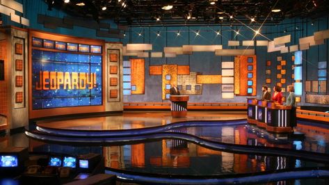 35 Years of the Jeopardy! Set | J!Buzz | Jeopardy.com World Quiz, Alex Trebek, Tv Set Design, Fox Games, Blue’s Clues, Trivia Questions, Stage Design, Memorable Moments, Game Show