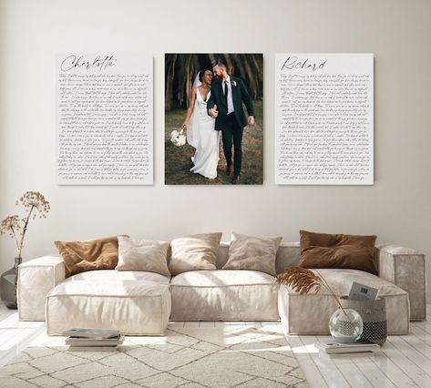 This Wall Decor item by OCCanvasStudio has 1671 favorites from Etsy shoppers. Ships from United States. Listed on Apr 26, 2024 Framed Vows, Wedding Photo Collage, Wedding Photo Display, Wedding Canvas, Anniversary Art, 1 Year Anniversary Gifts, Prints Set Of 3, Harrisburg Pa, Canvas Photo Prints