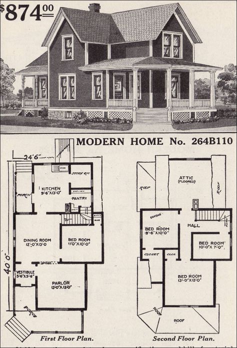 1900s Farmhouse Plans Vintage House Plans Farmhouse, Old Farmhouse Floor Plans, Sears House Plans, Houses Layout, Sears House, Farmhouse Layout, Farm Style House, Farm Building, Victorian House Plans