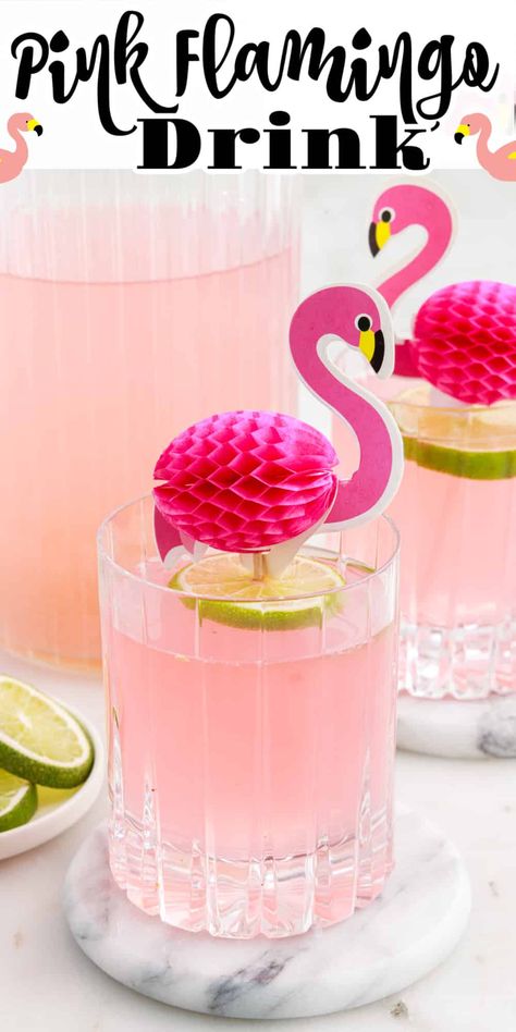 Pink Flamingo Drink, Pink Lemonade Cocktail, Flamingo Drink, Pink Flamingo Party, Lake Party, Lemon Vodka, Lemonade Cocktail, Pink Cocktails, Fruity Drinks