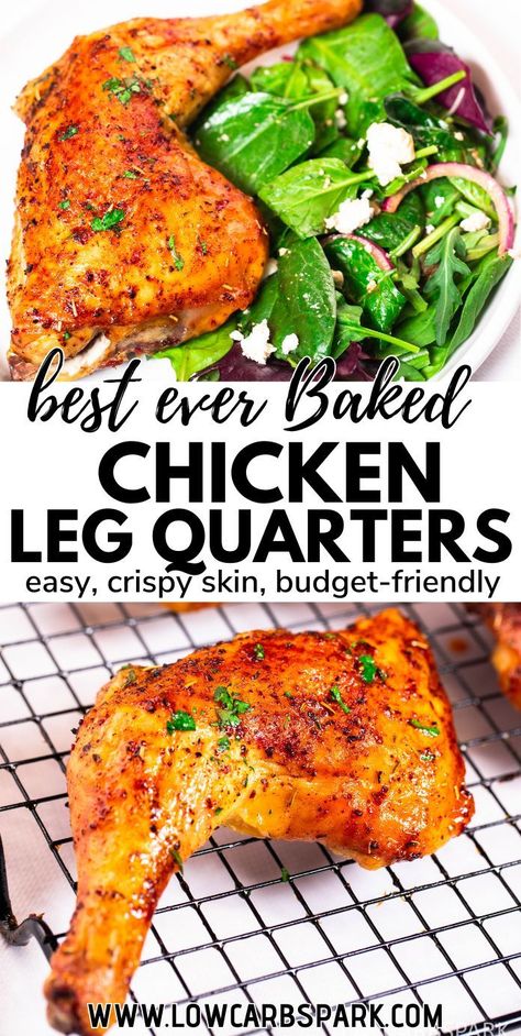 Baked Chicken Recipes Leg Quarters, Crispy Chicken Quarters In Oven, Chicken Quarters In The Oven Crispy, Best Baked Chicken Leg Quarters, Full Chicken Leg Recipes, Oven Baked Chicken Leg Quarters Crispy, Chicken Leg Quarters Recipes Oven, Oven Baked Leg Quarter Recipes, Oven Roasted Leg Quarters