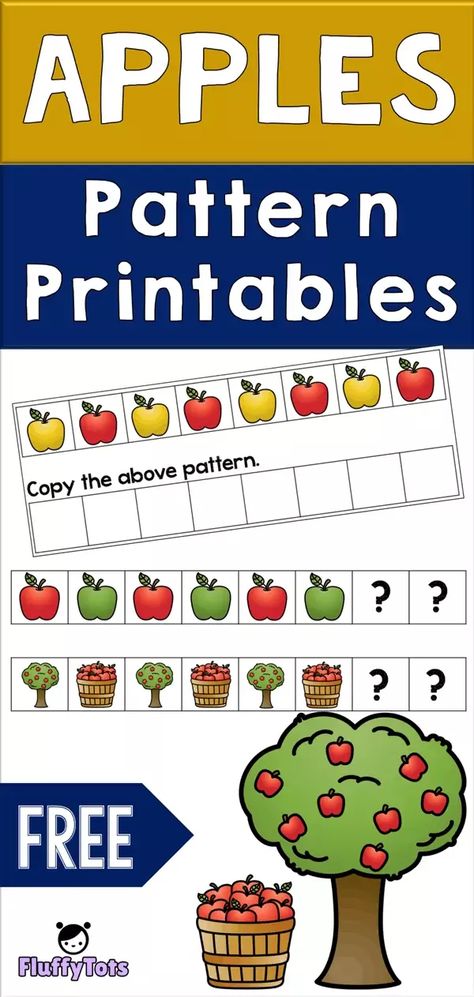 apple worksheets for preschool Fall Pattern Activities Kindergarten, Free Pattern Activities For Preschool, Apple Tasting Chart Preschool, Ab Patterns Preschool Free Printable, Apple Patterns Printable, Pattern Printables For Preschool, Fall Patterning Kindergarten, Pattern Activities Preschool Free Printables, Apple Learning Activities