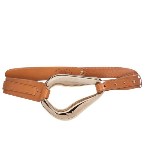 Chloé - Kiss leather belt - With a buckle in the same abstract shape as the house's jewelry line, this Kiss belt from Chloé spotlights its signature design details. Made from tan-brown leather in a slender silhouette, it's a fully-adjustable accessory – note the notches that mean it can be worn tight on the waist or low and loose on the hips. seen @ www.mytheresa.com Collage Outfits, Lock Jewelry, Brown Accessories, Abstract Shape, Fancy Jewellery, Mean It, Spring Wardrobe, Streetwear Women, Signature Design