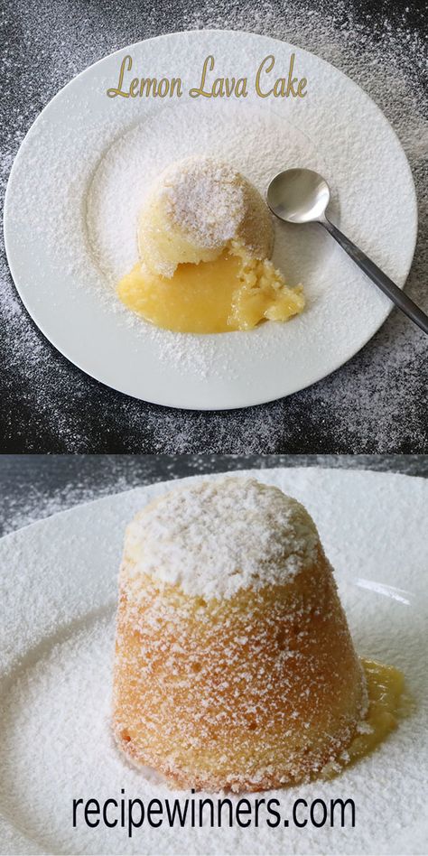 Lemon Lava Cake, Lava Cake Recipes, Lemon Dessert Recipes, Curd Recipe, Lava Cake, Lava Cakes, Lemon Desserts, Lemon Recipes, Sponge Cake