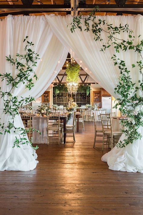 Budget-friendly Greenery Wedding Décor Ideas You Can’t Miss Greenery Decorations, Homemade Wedding Decorations, Wedding Reception Entrance, Cheap Wedding Decorations, Reception Entrance, Greenery Wedding Decor, Barn Wedding Reception, Barn Wedding Decorations, Homemade Wedding