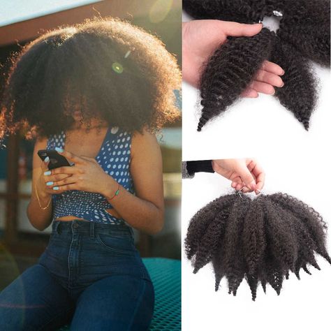 Marley Afro Crochet, Crochet Marley Hair Afro, Braids Black Hair, Braiding Extensions, Marley Braids, Shaved Side, Synthetic Braiding Hair, Crochet Styles, Afro Twist