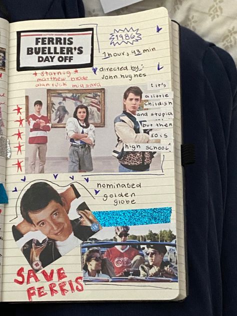 Yearbook Diary Theme, Diary Yearbook Theme, Save Ferris, Movie Journal, Notes App, Yearbook Themes, Journal Idea, Journal Stuff, Journal Inspo