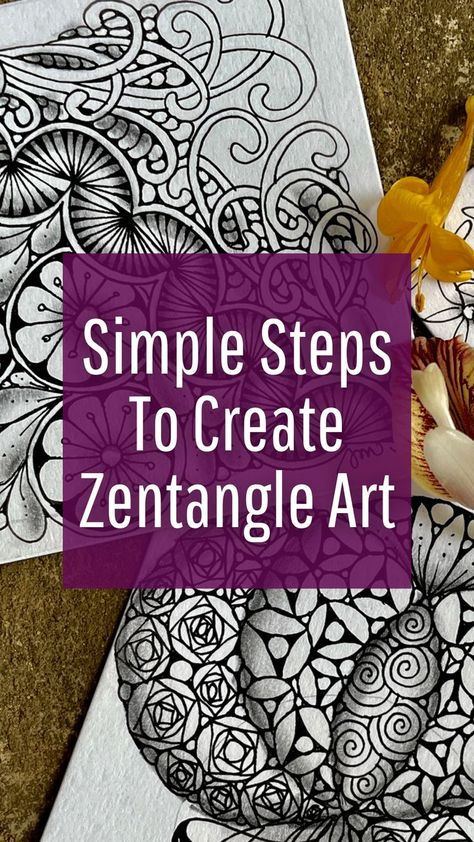 New Zentangle Patterns, Zentangle Art Step By Step, Zantangle Art Beginners, How To Draw Zentangle Patterns, Zentangle Floral Patterns, Tangle Doodle Step By Step, Zen Tangles Patterns, Zen Tangle Patterns Step By Step, How To Draw Doodles Step By Step Zen Tangles