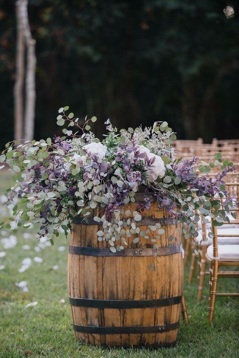 Lavender Wild Flower Wedding, Lavender Alter Arrangements, Rustic Lilac Wedding Decor, June Wedding Colors Purple, Lavender Plant Wedding Decor, Lavender Farm Wedding Ideas, Rustic Wedding Decor Lavender, Sage Green And Lavender Rustic Wedding, Lavender Wedding Bouquet Rustic