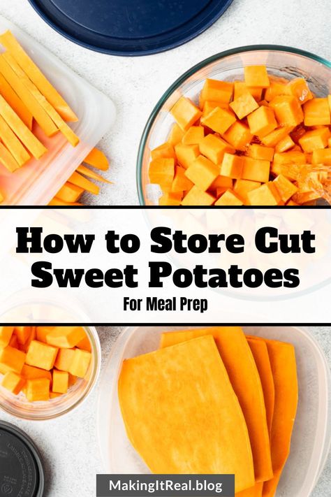 Don't let those freshly cut sweet potatoes go to waste! Learn the best techniques to store and prepare your cut potatoes like a pro. Make meal prep a breeze with this essential guide on storing cut sweet potatoes. Sweet Potato Prep, How To Store Sweet Potatoes, How To Preserve Sweet Potatoes, Storing Sweet Potatoes, Store Sweet Potatoes, Meal Prep Sweet Potatoes, Making Sweet Potato Fries, Freeze Sweet Potatoes, Potato Storage