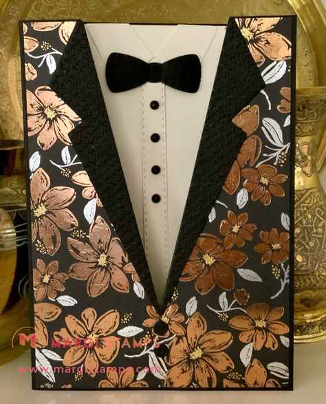 Stampin' UP! Elegant Cards Handmade, Tuxedo Card, Cards Masculine, Suit Card, Tri Fold Cards, Dress Card, Fun Cards, Suit Tie, Masculine Birthday Cards