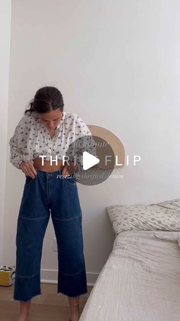 kathryn koterba on Instagram: "This thrift-flip is inspired by my toddler son’s elastic-back jeans lol this hack is perfect for ever changing postpartum bods and now quite possibly the comfiest jeans I own?" Repurposed Clothing, Comfy Jeans, Thrift Flip, Sewing Lessons, April 19, Diy Hacks, Postpartum, Repurpose, Diy Fashion