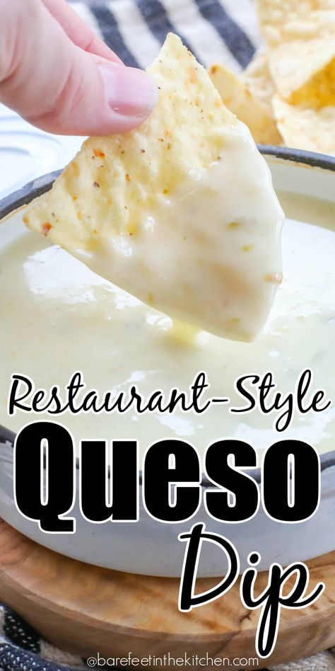 The BEST Queso Blanco Dip Great Party Snacks, Restraunt Style Queso Dip, Ponchos Dressing Recipe, Quest Dip With Meat, How To Make Queso Blanco, Restaurant Queso Dip Crockpot, Restaurant White Queso Dip, How To Make Queso Dip Easy, Quamolie Dip