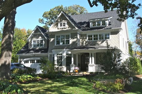 Classic Traditional Home Exterior, Classic Suburban House, Big Suburban House, Suburban House Exterior, Contemporary Craftsman Home, Cory Smith, American Style Homes, Foster House, Georgiana Design