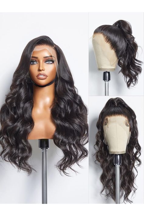 LUVME HAIR 26&#39;&#39; Loose Body Wave 360 Lace Frontal Wigs Human Hair Lace Glueless Human Hair Wig Pre Plucked Long Black Body Wave Wig Black Body Wave Wig, Loose Body Wave, Lace Frontal Wigs, Frontal Hairstyles, Quality Wigs, Wave Wig, Best Wigs, Wigs Human Hair, Body Wave Wig