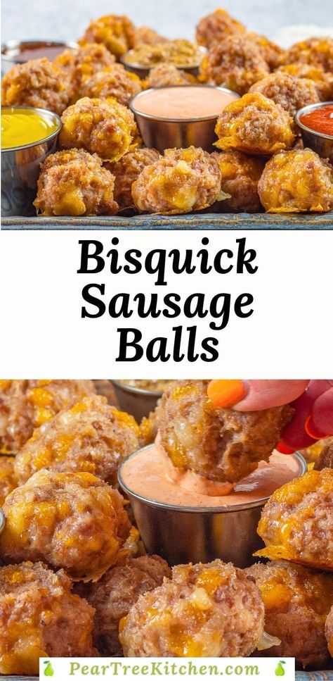 Bisquick sausage balls are a finger-licking good appetizer that you'll find yourself making again and again. The simple combination of raw ground pork sausage, baking mix, and shredded cheese results in moist, meaty marvels that are perfect for sharing with friends and family. Bisquick Sausage Cheese Balls, Pork Sausage Meatballs Recipes, Breakfast Sausage Balls Bisquick, Pork Sausage Appetizers, Sausage Bisquick Balls, Sausage Balls With Rotel, Sausage Cheese Balls Bisquick, Ground Sausage Appetizers, Sausage Breakfast Balls