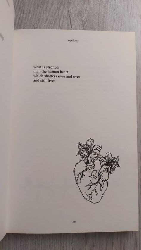 Poetry Tattoos Minimalist, Rupi Kaur Heart Tattoo, Rupi Kaur Love Poetry, Rupi Kaur Tattoo Quotes, Tupi Kaur Poems, Poems Tattoo Ideas, Tattoo Ideas Poetry, Rupi Kaur Tattoos, Poetry Book Drawings