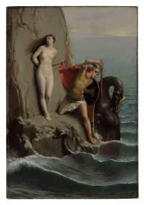 Louis Matout - Perseus And Andromeda Andromeda Mythology, Neoclassical Painting, Greek Myths, Sea Monsters, Classical Art, Gods And Goddesses, Greek Mythology, Art History, Female Art