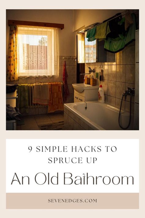 9 Simple Hacks to Spruce Up an Old Bathroom | Even though this is one of the most private rooms in your home, it doesn’t mean you can’t make it more inspiring than it currently is. Depending on your budget, you can make major or even minor changes that will give your entire bathroom an instant facelift. In fact, some creative tweaks can go a long way to make your old bathroom look a bit more modern if you are on a budget. Here are some practical hacks to spruce up an old bathroom. Bathroom Revamp On A Budget, Old Bathroom Renovation, Decorate Old Bathroom, Old Bathroom Decor, Bathroom Refresh On A Budget, Old Bathroom Makeover, Bathroom Improvements, Bathroom Hacks, Old Bathroom