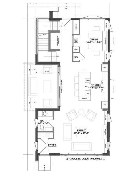 Contemporary Style House Plan - 3 Beds 2.5 Baths 2368 Sq/Ft Plan #928-296 - BuilderHousePlans.com Narrow House Plans, Contemporary Style House, Narrow Lot House Plans, Small House Layout, Small House Floor Plans, Architectural Design House Plans, Narrow House, House Layout Plans, Contemporary Floor