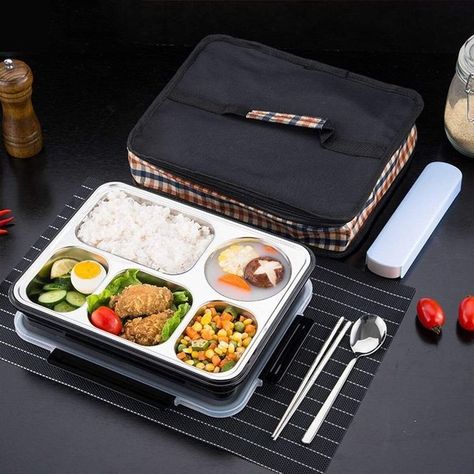 Kotak Bento, Cheap Lunch, Food Containers Lunch, Japanese Bento Box, Lunch Box Containers, Steel Lunch Box, Stainless Steel Lunch Box, Japanese Bento, Keep Food Warm