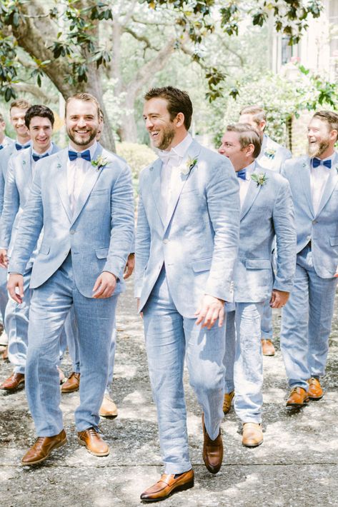 Immerse yourself in the magic of love and opulence at Aubrey & Greg's dazzling luxury wedding in the enchanting setting of Savannah. From the magnificent gardens filled with exotic flowers to the elegant reception hall, every detail has been meticulously designed to provide an unforgettable experience. #LuxuryWeddings #LuxuryWeddingPhotography #LuxuryWeddingInspiration Light Blue Groomsmen Suits, Light Blue Groomsmen, Blue Suits Wedding, Blue Suit Groomsmen, Blue Wedding Suit Groom, Blue Groomsmen Attire, Blue Tuxedo Wedding, Grey Mens Suit, Blue Groomsmen Suits