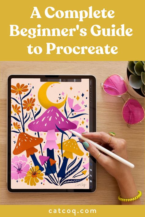 In this Procreate tutorial, I teach you everything you need to know to get started using Procreate on your iPad. A lot of people are looking for Procreate drawing ideas and in this Procreate tutorial you'll make five different Procreate drawings while learning the basic Procreate skills you need to become a pro Procreate illustrator! I get asked for my Procreate tips and hacks all the time so I put them all together in this blog post! Procreate For Beginners, Procreate Drawing Ideas, Ipad Drawing App, Tropical Leaves Illustration, Procreate Drawings, Procreate Tutorials, Procreate Tips, Procreate Ipad Tutorials, Ipad Tutorials