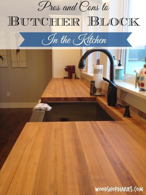 Wooden Counter Tops, Countertop Concrete, Diy Butcher Block, Wood Countertops Kitchen, Replacing Kitchen Countertops, Kitchen Remodel Countertops, Diy Kitchen Backsplash, Butcher Block Counter, Butcher Blocks