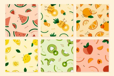 Earth Tones Paint, Pattern Fruit, Fruit Vector, Fruit Wallpaper, Memphis Style, Memphis Design, Pineapple Pattern, Pattern Collection, Hexagon Pattern