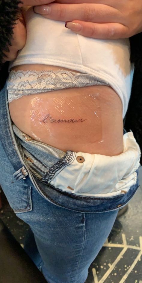 Tattoos To Get In France, Tattoo Ideas Je T’aime, Amour Tattoo French, J’adore Tattoo, To Love And Be Loved Tattoo In French, French Tattoo Ideas For Women, L’amour Tattoo, Je T'aime Tattoo, Amour Tattoo Words