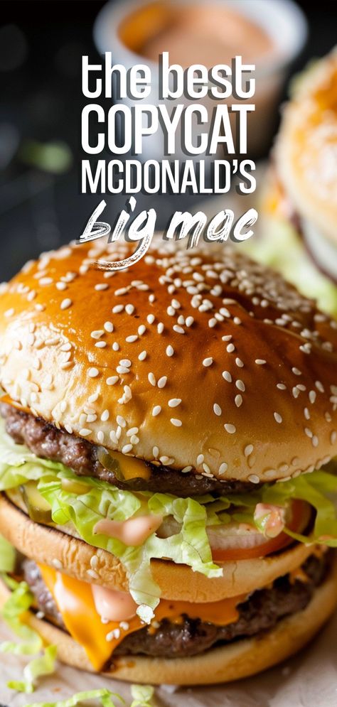 Copycat McDonald’s Big Mac [25 Minutes] – Chasety Mcdonalds Hamburger Patty Recipe, Big Mac Recipe Mcdonald's, Copycat Mcdonald’s Big Mac, Mcdonalds Cheeseburger Recipe, Mcdonald Copycat Recipes, Mcdonald’s Big Mac Sauce, Mcdonalds Burger Recipe, Mc Donalds Recipes, Big Mac Copycat Recipe