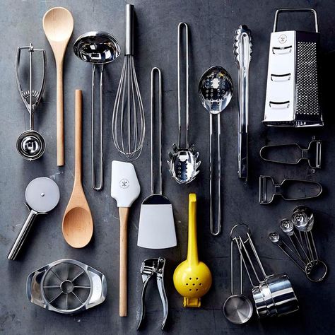 Williams-Sonoma Open Kitchen Essential 19-Piece Tool Set Copper Utensils, Chef's Kitchen, Apartment Kitchen, Decor Essentials, Cool Apartments, Kitchen Collection, Open Kitchen, Utensil Set, Williams Sonoma