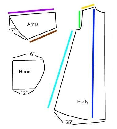 Another super tutorial for Hogwarts robes!  Indeed - sewing machine required but the results will be stupendous! Harry Potter Cloak Pattern- I know what I'm getting everyone for Christmas! Jedi Robe Pattern, Harry Potter Cloak, Jedi Cloak, Harry Potter Kostüm, Harry Potter Robes, Cloak Pattern, Jedi Robe, Wizard Robes, Harry Potter School