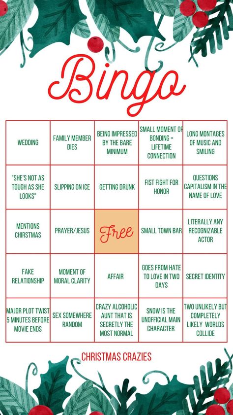 Description: Get ready to level up your holiday movie nights with our "Christmas Movie Bingo - Cheesy Movie Clichés Edition"! Make your cozy evenings by the fireplace even more entertaining by adding a fun twist to your favorite Christmas movie marathons. 🎄 What's Included: Our digital Christmas Movie Bingo sheet is filled with the most beloved and hilarious clichés that you'll find in classic cheesy holiday movies. Whether it's a heartwarming family reunion, a mistletoe kiss, or a surprise vis Christmas Movie Drinking Games, Xmas Movies List, Christmas Movie Bingo, Cheesy Christmas Movies, Movie Bingo, Movie Drinking Games, Classic Holiday Movies, Cheesy Movies, Holiday Movie Night