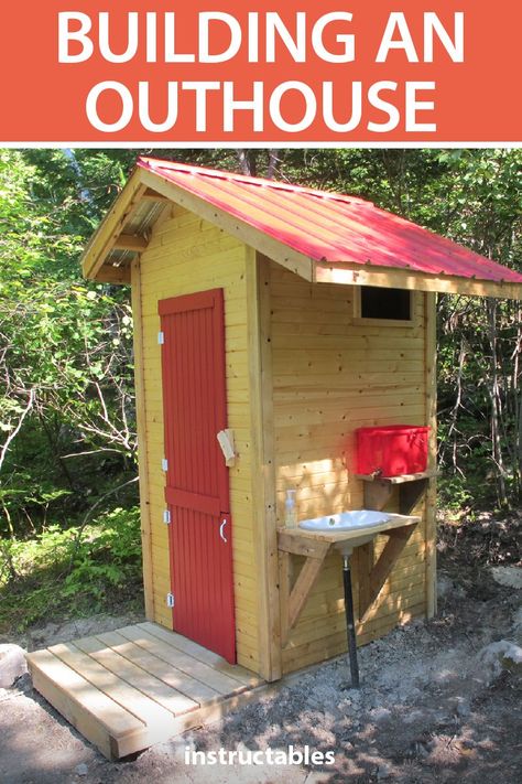 Outhouse Bathroom Ideas How To Build, Build An Outhouse, Outhouse Bathroom Ideas, Building An Outhouse, Outhouse Plans, Outhouse Bathroom, Outside Toilet, Ideas For Camping, Out Houses