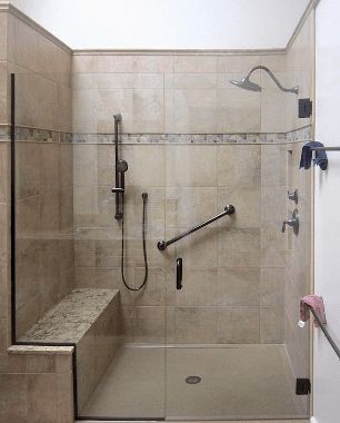 Onyx Shower, Accessible Bathroom Design, Tub To Shower Conversion, Ada Bathroom, Shower Conversion, Bathroom Shower Design, Bathroom Shower Tile, Bathroom Remodel Designs, Bathroom Remodel Shower