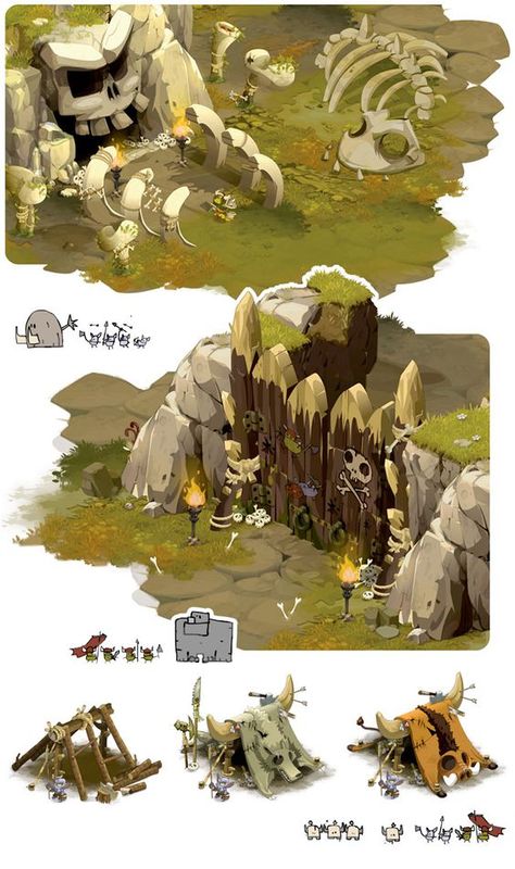 Rocks perspective Dofus_ConceptArts_BlackLiliPute_2: 3d Karakter, Props Concept, 2d Game Art, Isometric Art, Guild Wars, Game Resources, Game Concept Art, Scene Design, Prop Design