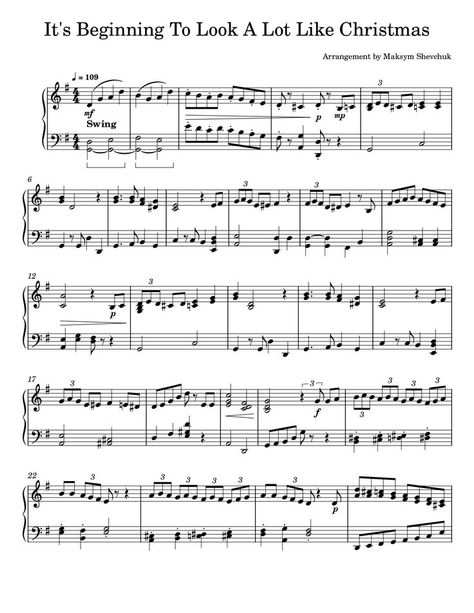 Sheet music : https://bit.ly/3mFIIcN Оnline review of the song with piano teacher: https://bit.ly/30oQ63K Learn song "It's Beginning to Look a Lot Like Christmas" with Piping Hot piano tutorial or from official sheet music at the top of the description! #Itsbeginningtolookalotlikechristmas #michaelbublé #piano #pianotutorial #pianocover #instrumentalmusic #visualizerpiano #synthesia #arrangement #sheetmusic #howtoplaypiano #cover #lyric #beginnerssynthesia #christmasmusic #christmassong Christmas Piano Sheet Music, Xmas Music, Piano Music Sheet, Christmas Piano, Christmas Lyrics, Christmas Sheet Music, Piano Songs, Piano Cover, Piano Tutorial