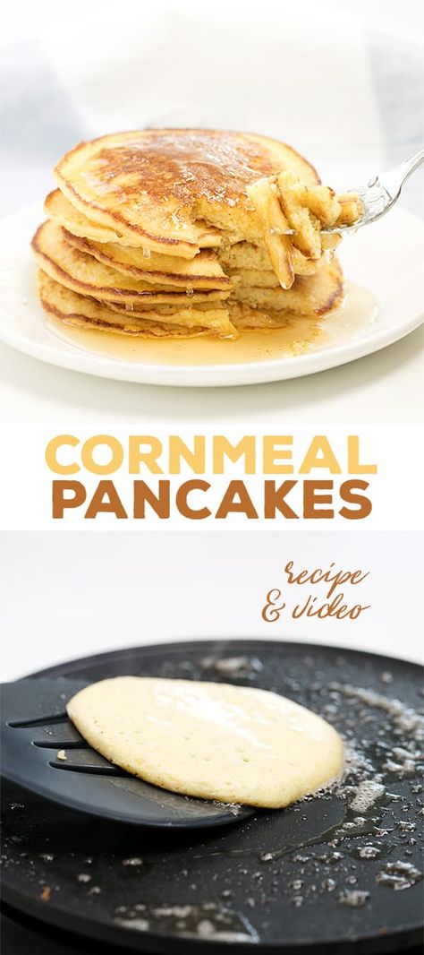 Gluten Free Cornmeal Pancakes, Breakfast Casserole With Eggs, Baking Savory, Breakfast Carbs, Cornmeal Recipes, Cornmeal Pancakes, Fodmap Breakfast, Pancakes For Dinner, Gf Food