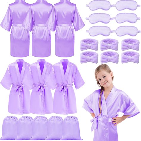 PRICES MAY VARY. AMAZING SPA PARTY SUPPLIES SET: Are you throwing a spa themed birthday party for your little princess? Our girls spa party favors set is your best choice! This spa party supplies for girls set includes 6 satin spa robes (5 sizes), 6 spa spa headbands, 6 satin eye masks and 6 large drawstring bags, which is the nice package for a fun and relaxing spa themed party for girls RELIABLE AND SOFT MATERIALS: We emphasize quality and comfort, so our set is made of premium material. The s Spa Day With Daughter, 10th Birthday Spa Party Ideas, Unicorn Spa Birthday Party, Skin Care Birthday Party, Pamper Party Ideas Kids, Spa Girls Birthday Party, Spa Party Ideas For Girls Birthday, Spa Birthday Party Ideas For Kids, Spa Birthday Party Decorations