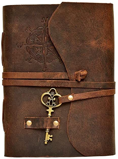 AmazonSmile : Compass Vintage Leather Journal - Antique Handmade Leather Bound journal with deckle edge paper for Men And Women Diary - Leather Sketchbook - Drawing Journal Notebook - Great Gift (6 by 8 inch) : Office Products Deckle Edge Paper, Brown Leather Journal, Handmade Diary, Vintage Leather Journals, Vintage Diary, Leather Sketchbook, Leather Diary, Vintage Notebook, Leather Bound Journal