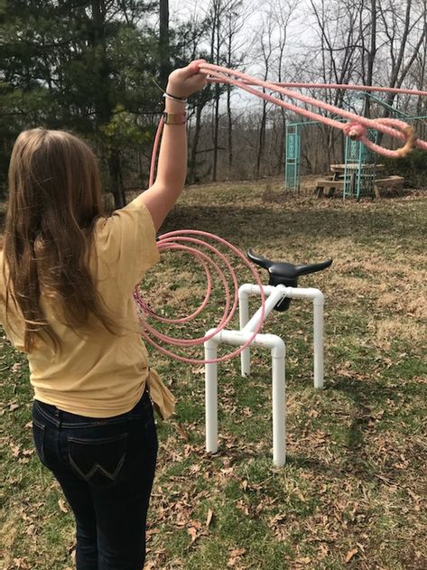 Diy Roping Dummy How To Make, Diy Roping Dummy Sled, Diy Roping Dummy, Diy Horse Tack, Calf Roping Dummy, Horse Tack Diy, Kids Sprinkler, Roping Dummy, Table For One