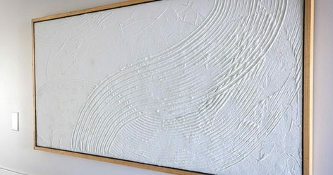 How to Make Textured Wall Art: A Step-by-Step Guide for Beginners Diy Textured Canvas Art Supplies, How To Make Textured Walls Smooth, Drywall Mud Art, Drywall Mud Art Canvases, Spackle Art Texture Diy Beach, Diy Plaster Art Canvas Beach, Spackle Art Texture Diy Rainbow, Dyi Wall Art, Texture Art Projects