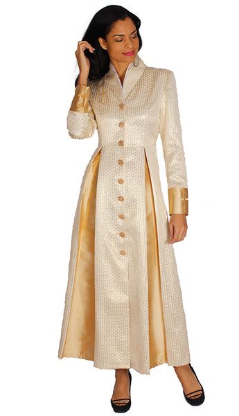 Elegant button down women church robe by Diana Couture  Made in a novelty textured fabric with silky twill accent Featuring embroidered crosses with pleated design Perfect women church robe for Sunday Clergy Women, Clergy Robes, Women Church Suits, Cross Embroidery, Women Church, Church Fashion, Church Suits, Church Dresses, Special Occasion Outfits