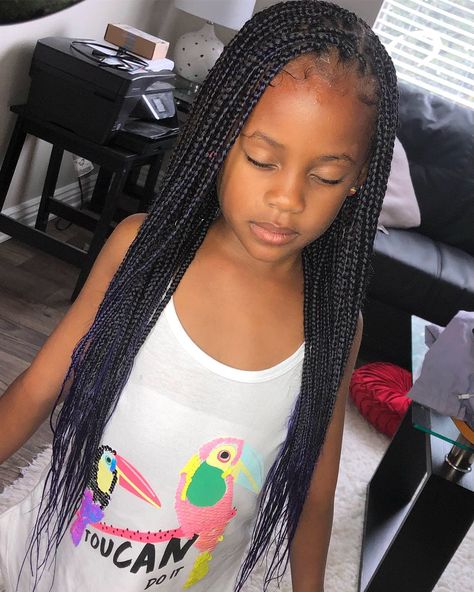 Braids For Black Kids, Kids Box Braids, Black Kids Braids Hairstyles, Lil Girl Hairstyles, Kid Braid Styles, Cute Box Braids Hairstyles, Kids' Braids, Black Kids Hairstyles, Girls Hairstyles Braids