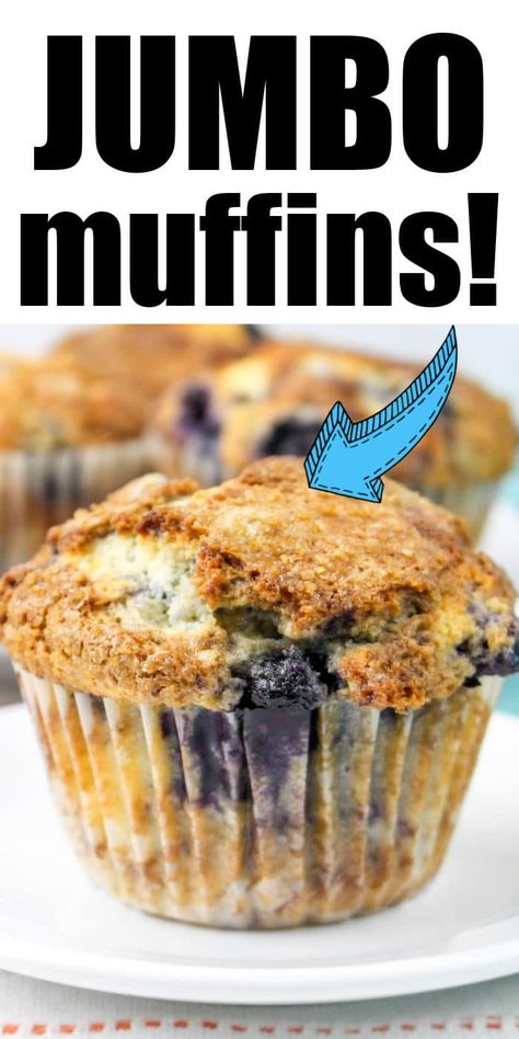 How to make jumbo blueberry muffins or any other type of sweet bread in an extra large muffin tin. How long it takes to bake and keep moist. #jumbomuffins #muffins #blueberrymuffins Muffins With Buttermilk, Frozen Blueberry Muffins, Jumbo Blueberry Muffins, Large Muffins, Muffins Homemade, Buttermilk Muffins, Blueberry Muffin Recipe, Quick Baking, Jumbo Muffins